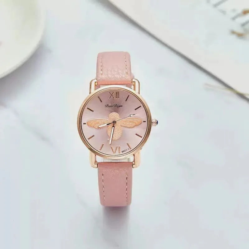 Simple Cute Womens Watches Ladies Fashion Bee Watch New Simple Casual Womens Analog WristWatch Bracelet Gift Relogios Feminino