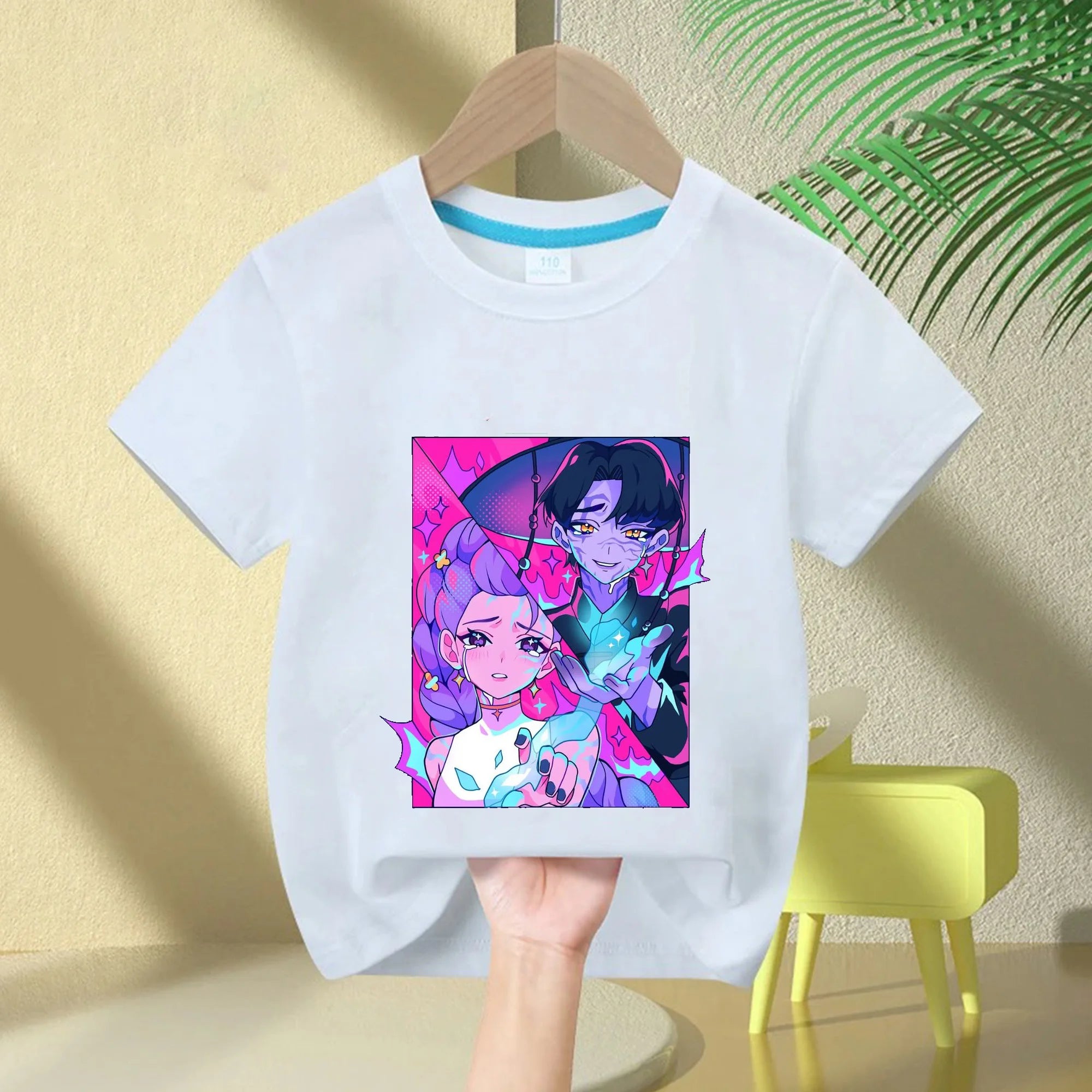 New 2025  KPop Demon Hunters Saja Boys Cartoon Boys T-shirt Round Neck Print Fashion Casual Top Children's T-shirt Kids Clothing