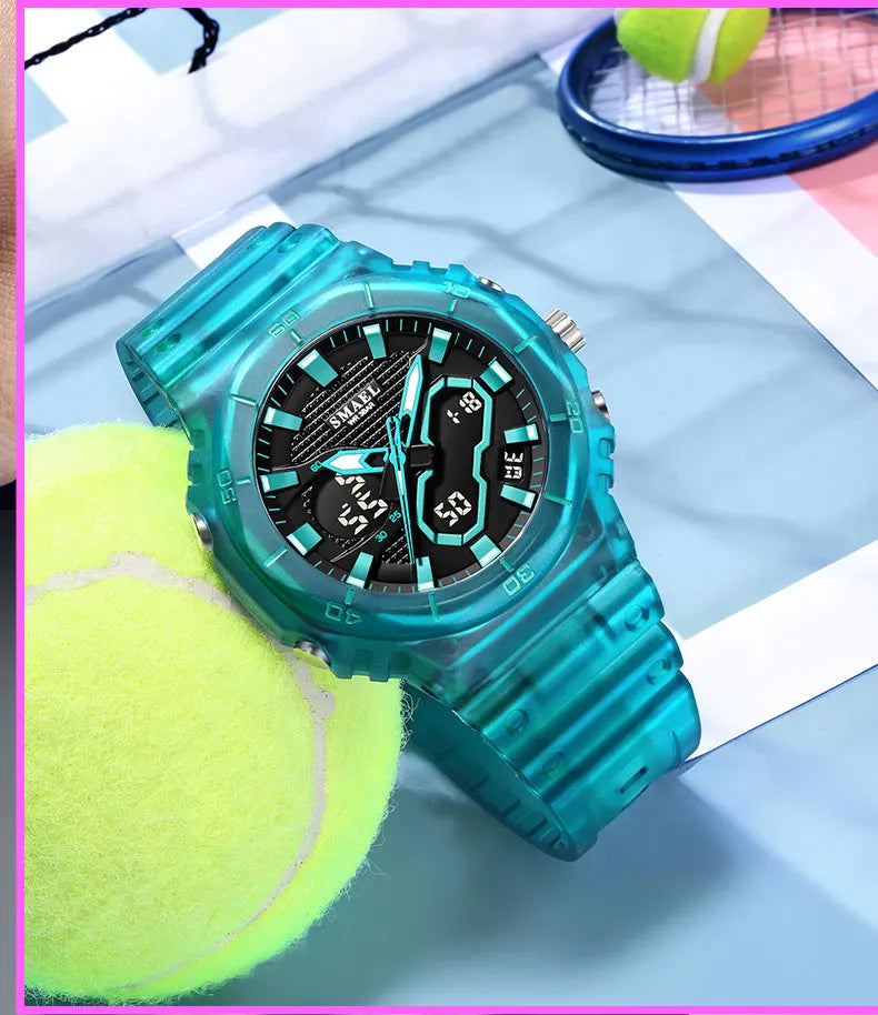 SMAEL Fashion Sport Watches for Unisex Top Brand Luxury Sports Chronograph Women Watch Waterproof Digital Quartz Wristwatch