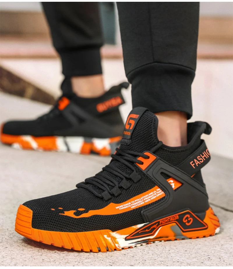 High Top Man Boots Safety Protective Shoes Steel Toe Work Shoes Men Anti-puncture Safety Shoes Men Women Work Safety Boots