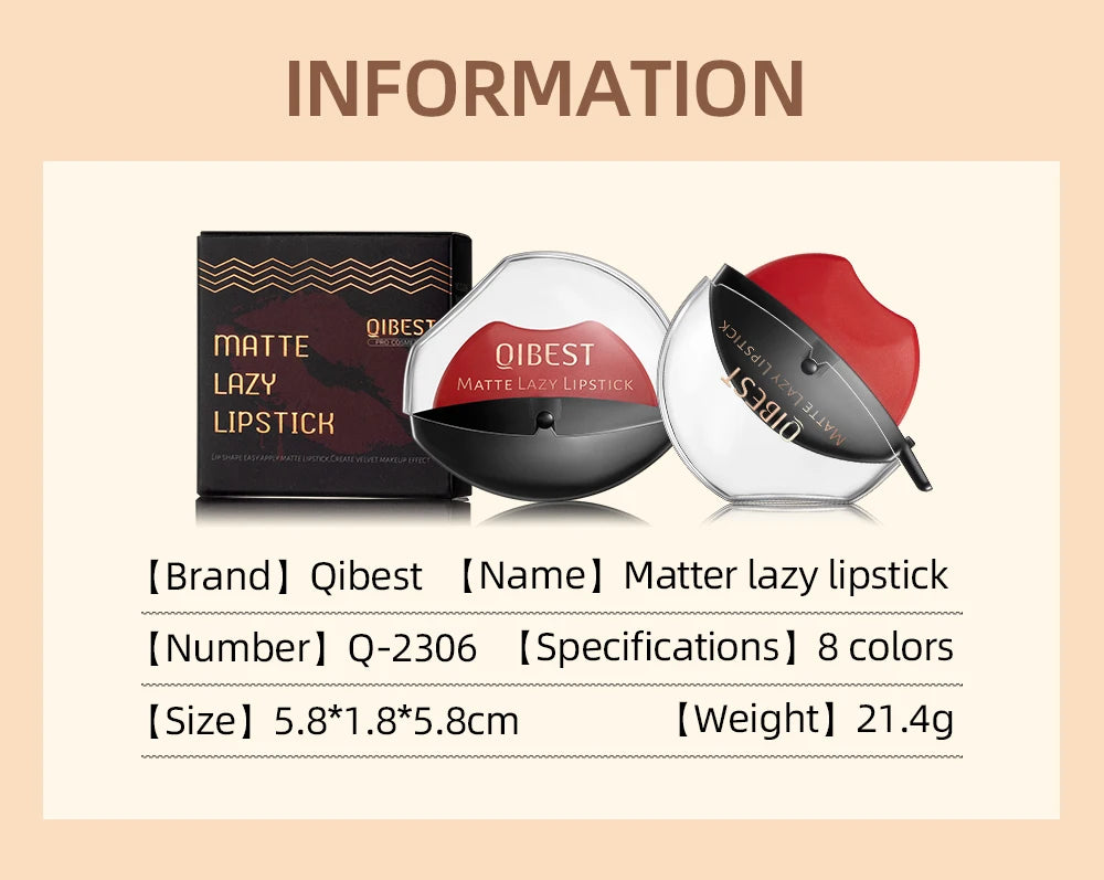 Lip-shaped lipstick seal Sip into makeup lazy blush lipstick Matte makeup effect Moisturizing lip gloss Waterproof non-stick cup