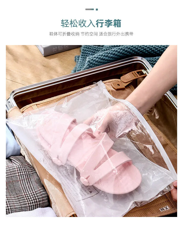 Travel portable slippers, travel non-slip lightweight soft sole folding slippers for men and women