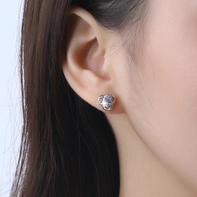 0.6ct D Color Moissanite Earring 925 Sterling Sliver Plated White Gold Hoop Earring for Women Wedding Party Jewelry