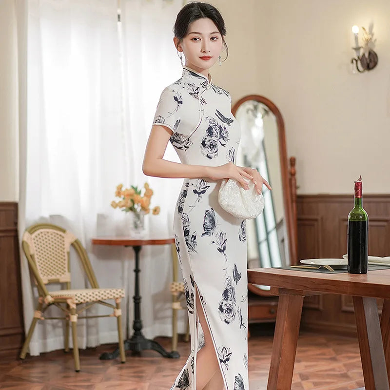 Fashion Clothes Party Vintage Casual Summer Elegant Traditional Chinese Clothing Cheongsams Chinese Dress Qipao Ethnic Style