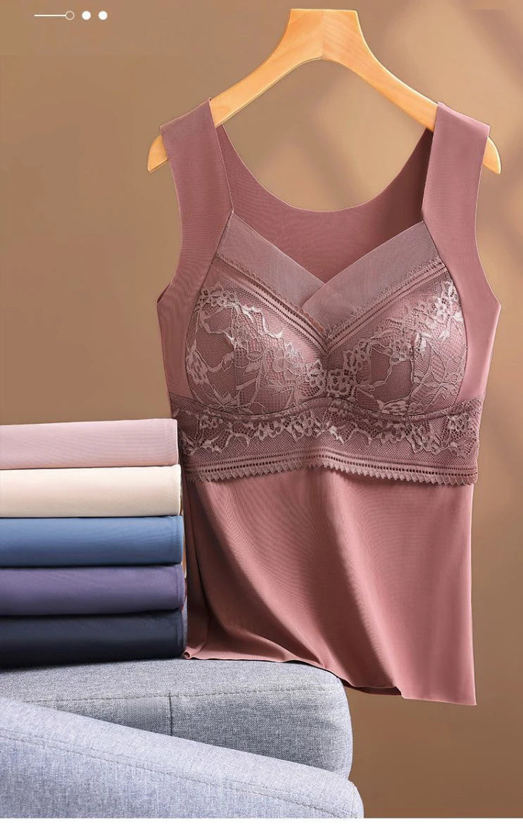 Women Velvet Padded Vest Winter Plus Size Thermo Camisole Lingerie Warm Clothing Top Inner Wear Autumn Thermal Shirt Undershirt
