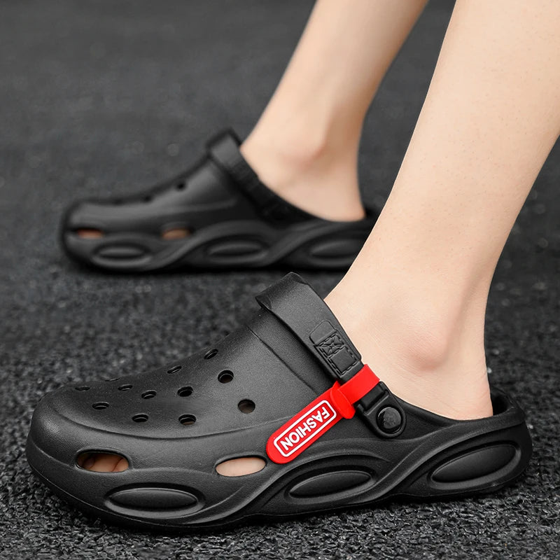 2024 New EVA Men's Clogs Shoes Lightweight Plastic Clog Male Fashion Letters Beach Working Sandals With Men Clogs& Mules