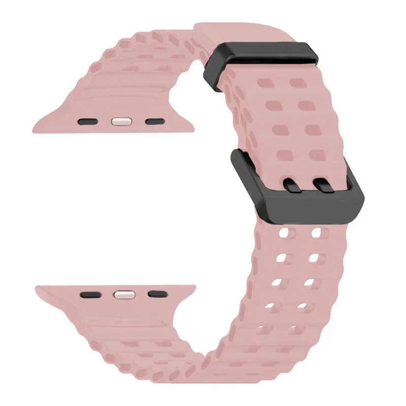 Silicone Strap for Apple Watch Ultra 3 49mm 46 45 44 42 38 41mm 40mm Sport Band for IWatch Series11 10 9 8 7 6 SE 5 4 3 2 Correa