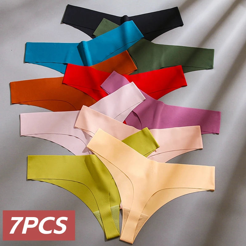 7 Pieces Sexy Lingerie Women's Seamless Panties Silk Female Underwear for Women Elasticity Thongs Secret G-String Fashion Tangas