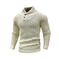 Men’s Sweater Winter Knitted Crew Neck Warm Soft Long Sleeve Pullover Textured Ribbed Edge Comfortable High Quality Top US Size