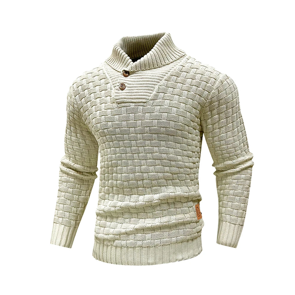 Men’s Sweater Winter Knitted Crew Neck Warm Soft Long Sleeve Pullover Textured Ribbed Edge Comfortable High Quality Top US Size