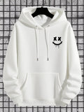 Men'S Casual Hoodie with Geometric Face Design - Stylish Pullover Sweatshirt, Long Sleeve, Kangaroo Pocket