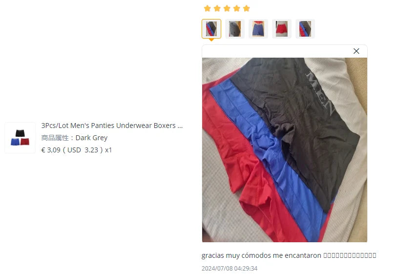 3Pcs/Lot Men's Panties Underwear Boxers Breathable Man Boxer Solid Underpants Comfortable Male Brand Shorts Black Blue Underwear