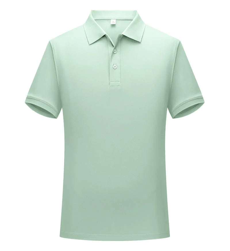 Solid color cotton breathable men's and women's polo shirts, T-shirts, printed logos, embroidered summer workwear, short sleeves
