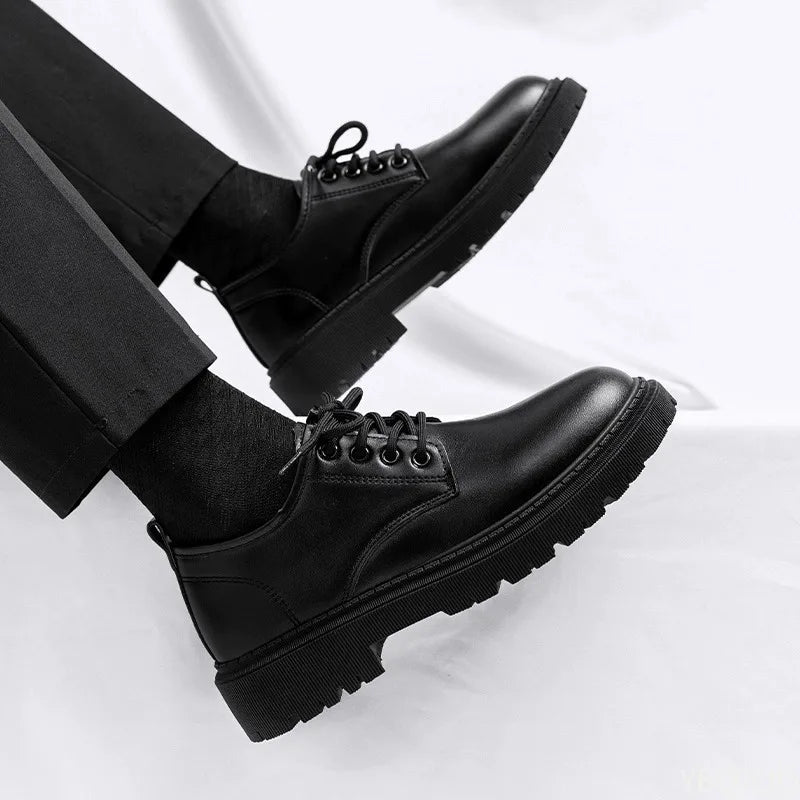 Spring Autumn Men's Business Dress Shoes Black Casual Simple Comfortable Anti slip Wear resistant Round Head Men's Shoes