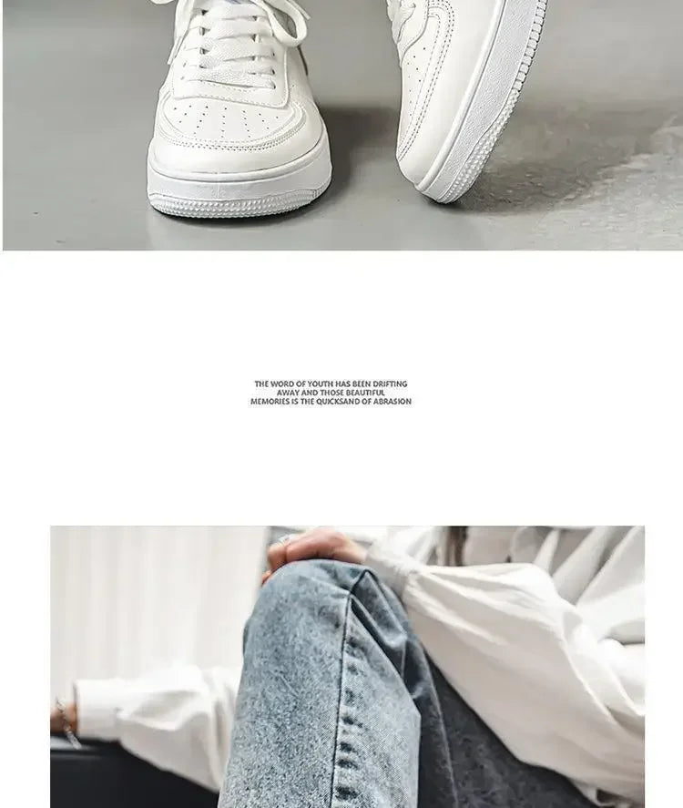 2025@@@New white men's shoes in 2025, pure white sports shoes for handsome and casual young students in spring.