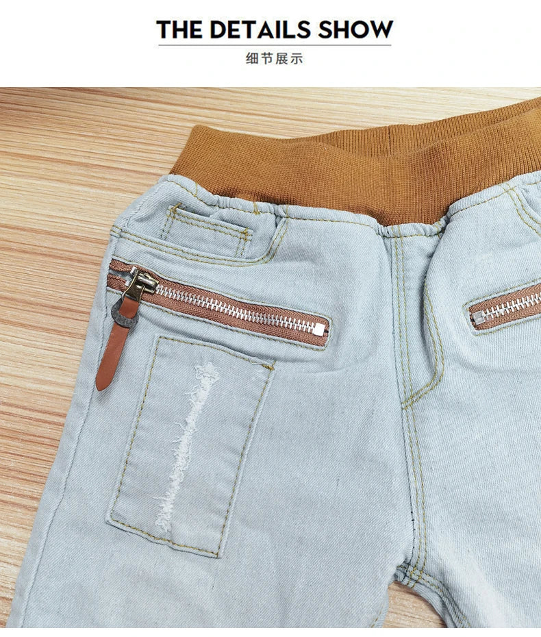 IENENS Kids Boys Jeans Classic Cowboy Pants Children Denim Clothing Bottoms Baby Boy Casual Trousers 4 5 6 7 8 9 10 11 Years