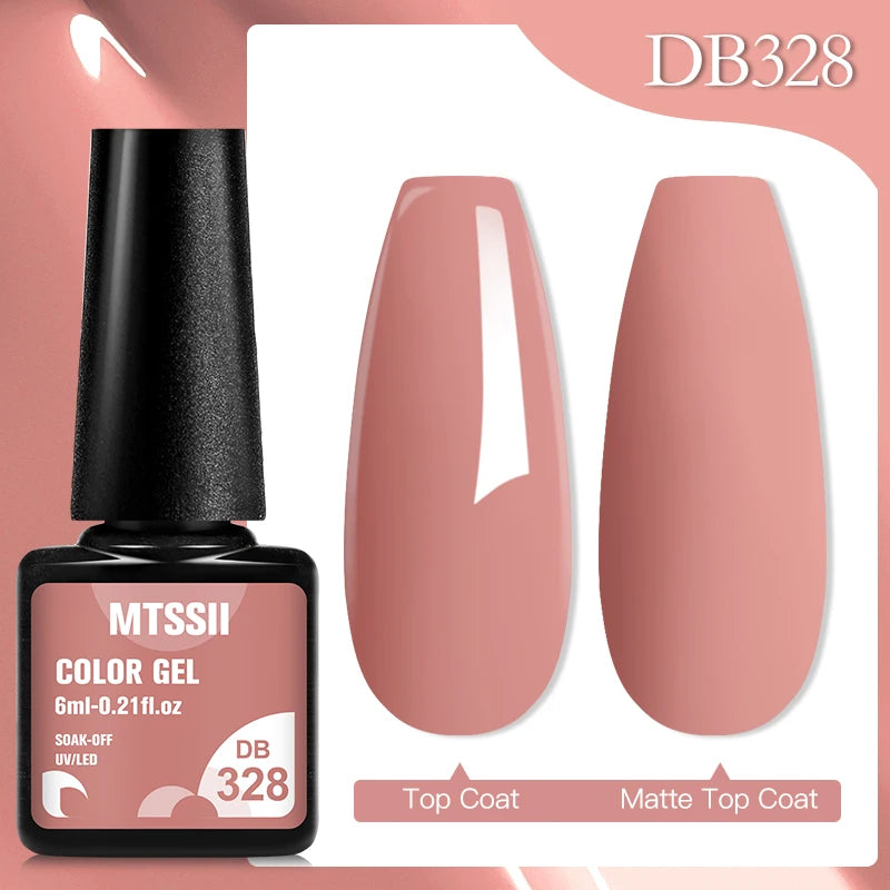 Mtssii 6ML Chocolate Color Gel Nail Polish Brown Semi Permanent UV Gel Autumn Winter Popular Soak Off Nail Art Gel Varnishes