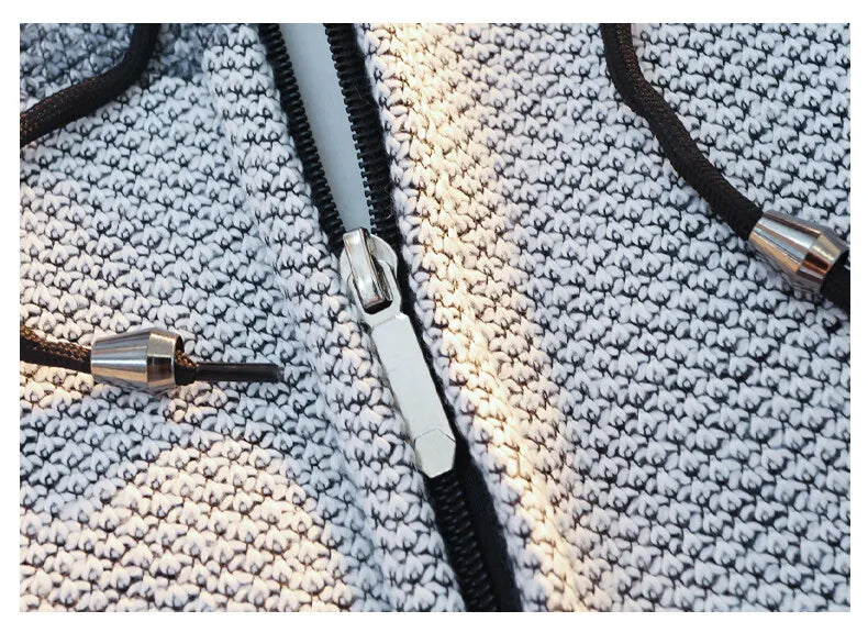 Men's Cardigan Knitting Sweaters Hooded Jacket Cardigans Zipper Up Hood Streetwear Mens Casual Sweatwear