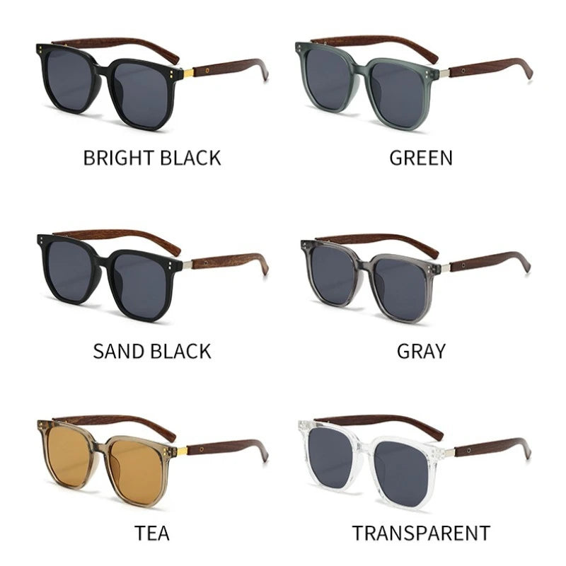 New Men Vintage Wooden Frame Sunglasses Classic Men's Sunglasses Polarized UV Protection Driving Eyewear Outdoor Shades Goggles