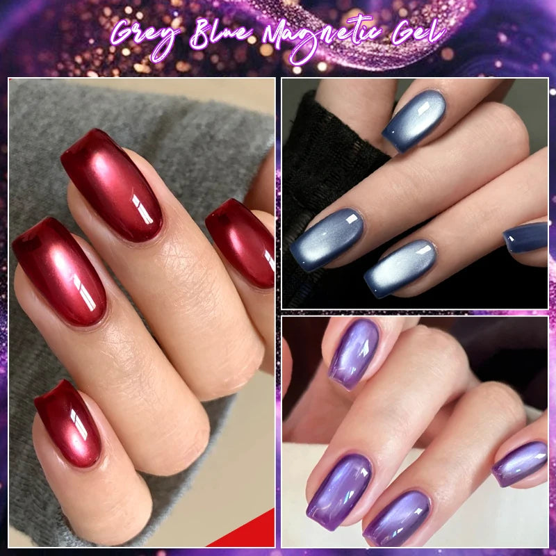 7ml Moonlight Magnetic Cat Eye Gel Nail Polish Grey Blue Red Black Autumn and Winter Nails Ultra Shine Soak Off UV Gel Nail Art
