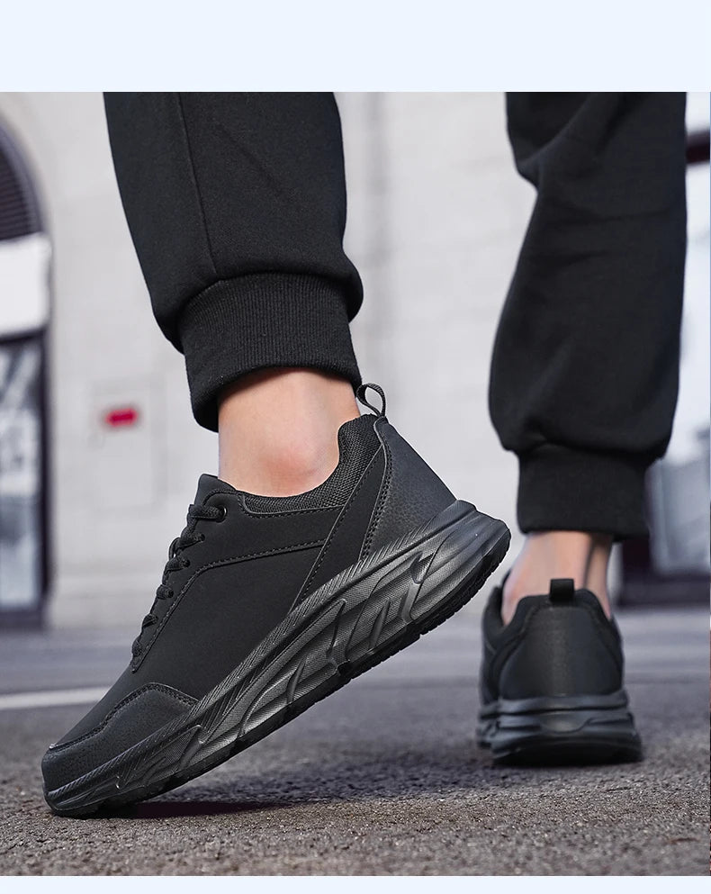 Autumn Men Sneakers Thick Soled Casual Shoes Men Cushioning Sports Shoes Outdoor Waterproof Walking Shoes Plus Size 39-48