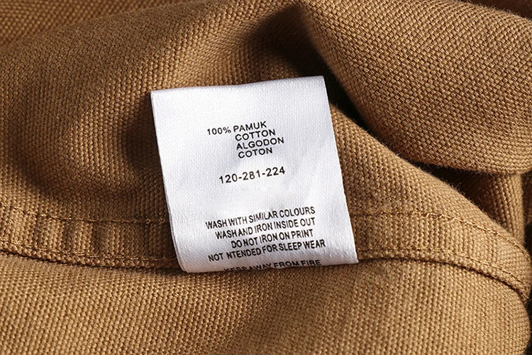 Sleeve patch washed grain woven cotton long sleeve shirt Men's daily tooling retro trend youth thin coat