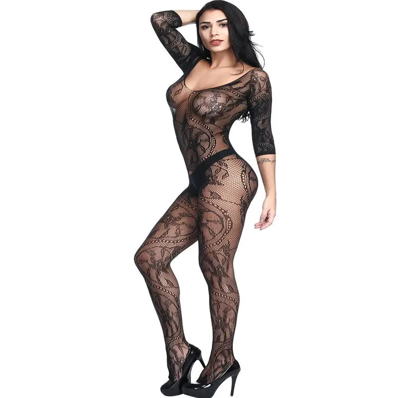 Shiny Open Crotch Bodysuit Women Sexy Lingerie Crotchless Bodystockings Porn Costume Glossy Jumpsuit Transparent Underwear New