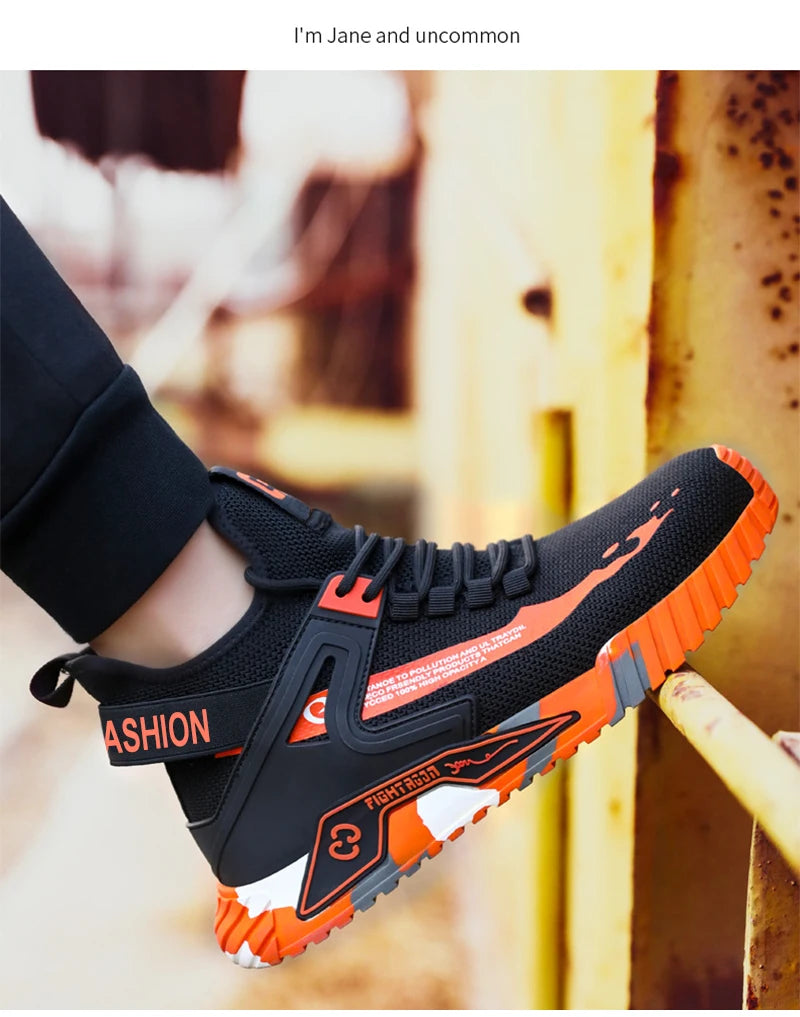 High Top Man Boots Safety Protective Shoes Steel Toe Work Shoes Men Anti-puncture Safety Shoes Men Women Work Safety Boots