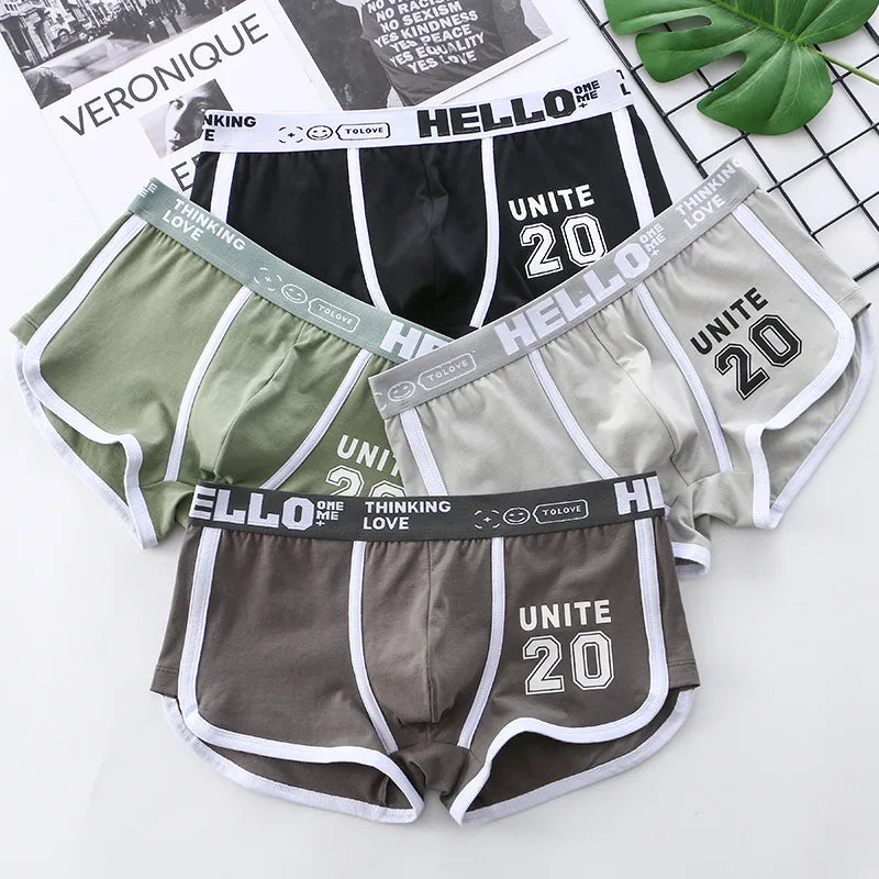1/3/4 PCS Men's Underwear Boxer Shorts Sexy Panties Cotton Boxers Sports Comfort Man Underpants Shorts Homme U Convex Lingerie