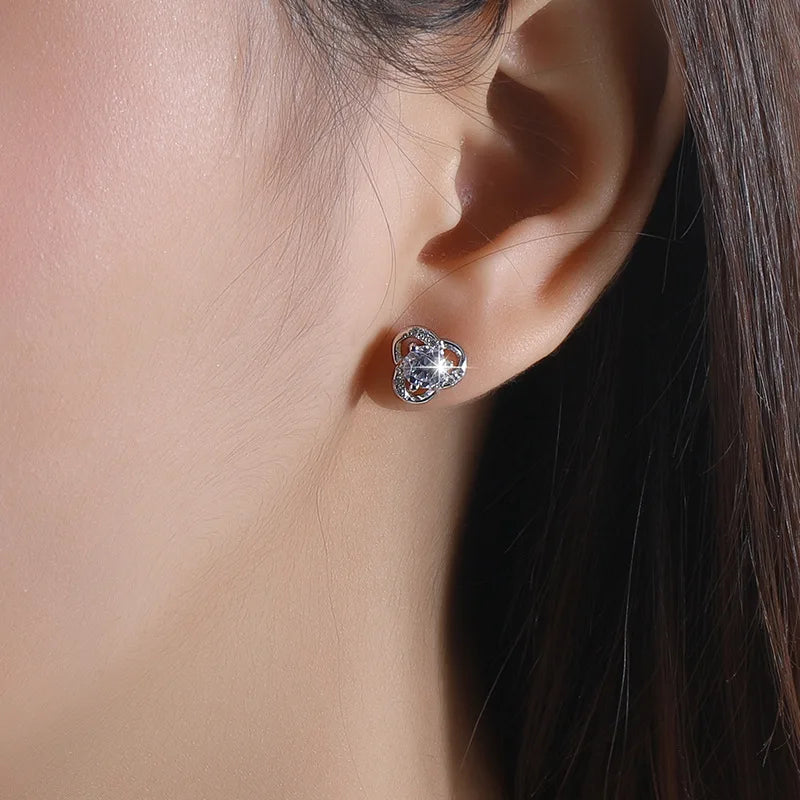 0.6ct D Color Moissanite Earring 925 Sterling Sliver Plated White Gold Hoop Earring for Women Wedding Party Jewelry