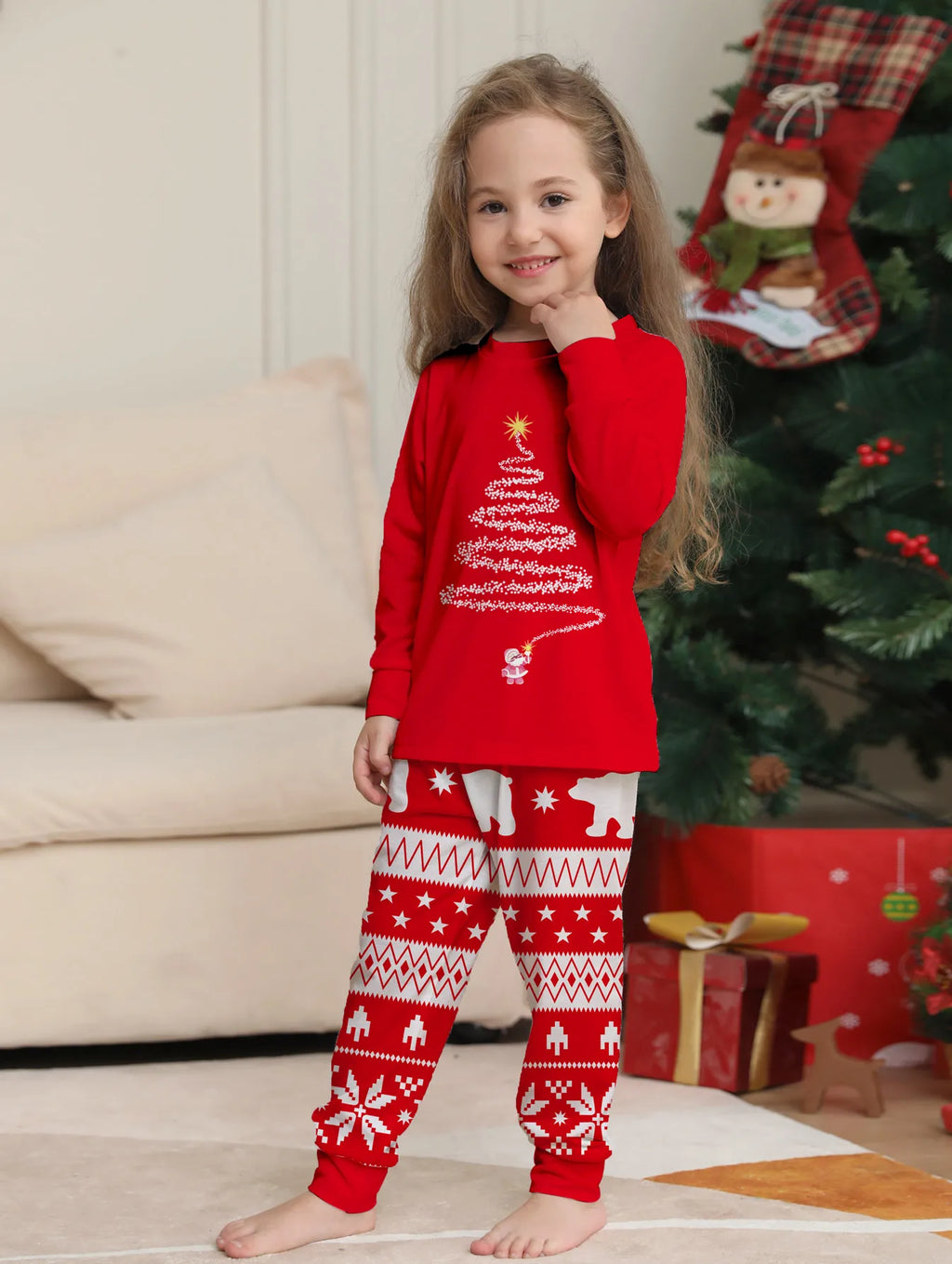 2025 Christmas Pajamas Baby Mother Kids Daughter Mommy Family Set Xmas Pjs Long Sleeve Sleepwear Matching Outfits