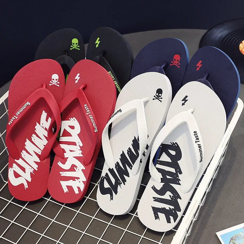Flip-flops Men's Summer New Soft Sole Non-slip Flip-flops Youth Leisure Beach Sandals Sandalias De Fiesta Elegantes