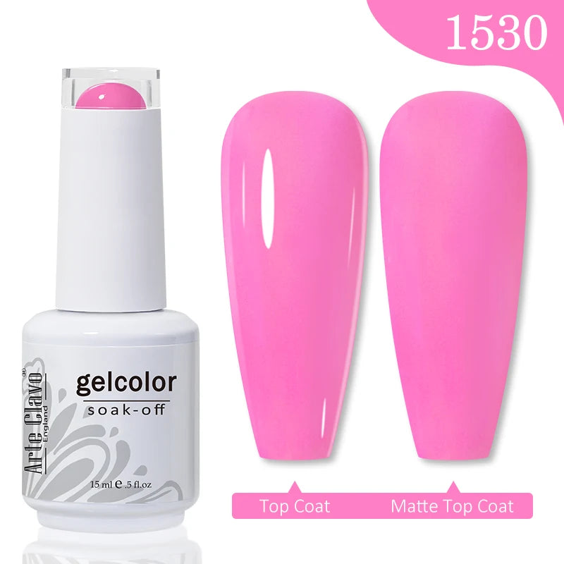 Arte Clavo 15ml Rose Red Pink Color Gel Nail Polish Autumn Winter Hot Sale Long Lasting Soak Off For Manicure Nail Art Gel