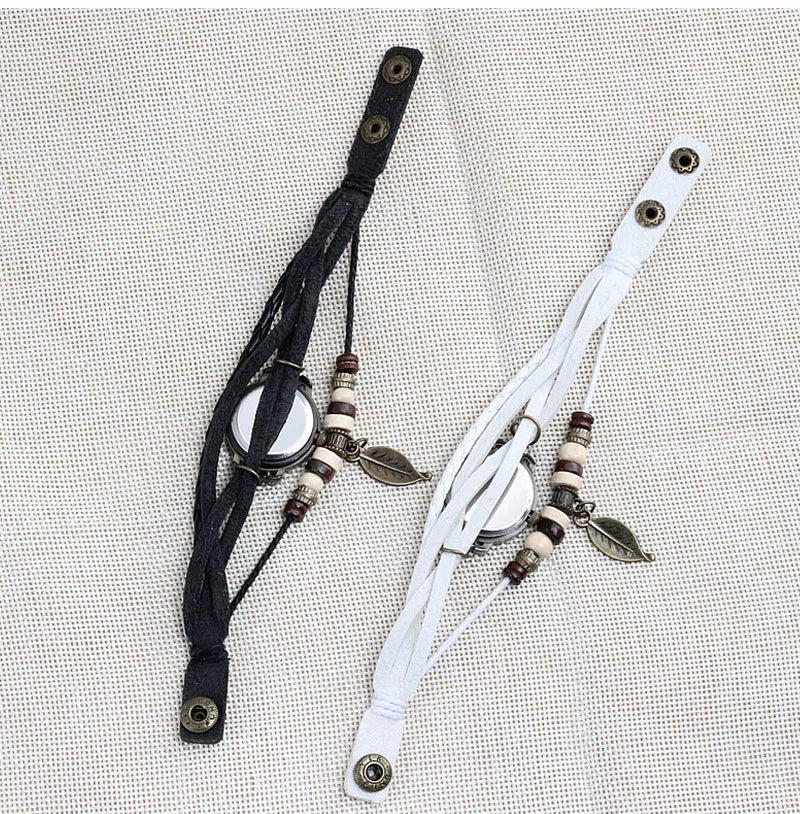 High Quality Women Genuine Leather Vintage Quartz Dress Watch Bracelet Wristwatches Watch Women Luxury Watch