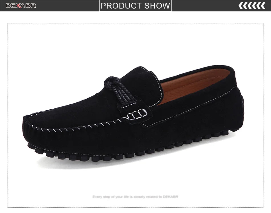 DEKABR New Design High Quality Suede Loafers Slip on Moccasins Comfortable Breathable Lightweight Handmade Driving Shoes for Men
