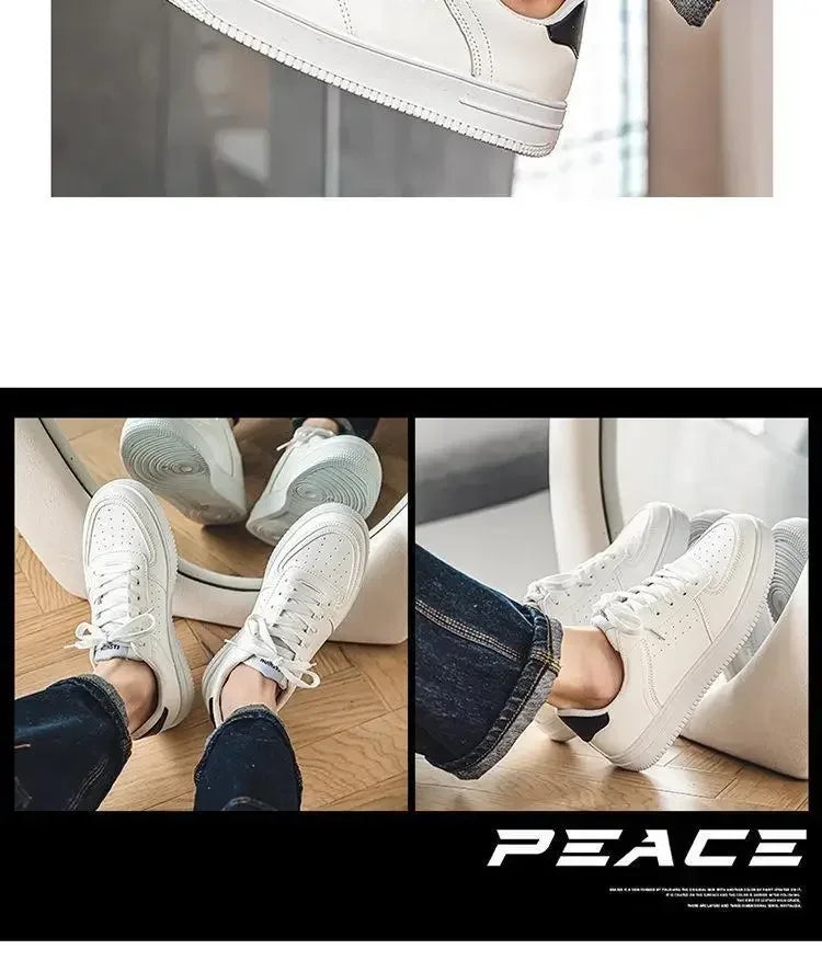 2025@@@New white men's shoes in 2025, pure white sports shoes for handsome and casual young students in spring.