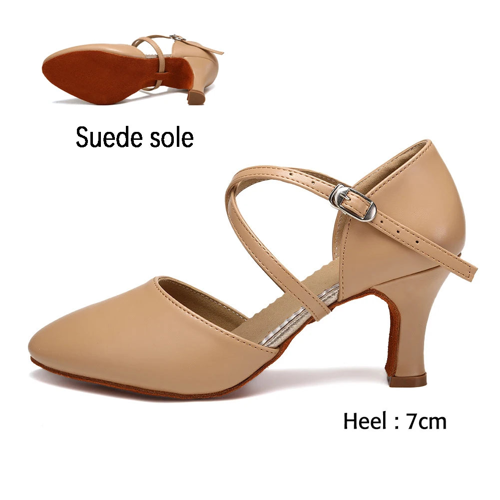 DKZSYIM Women Dance Shoes Latin Party Tango Jazz Elegant Dancing Shoes Lace-up Suede Sole Closed Toe Microfiber Leather 7 Colors
