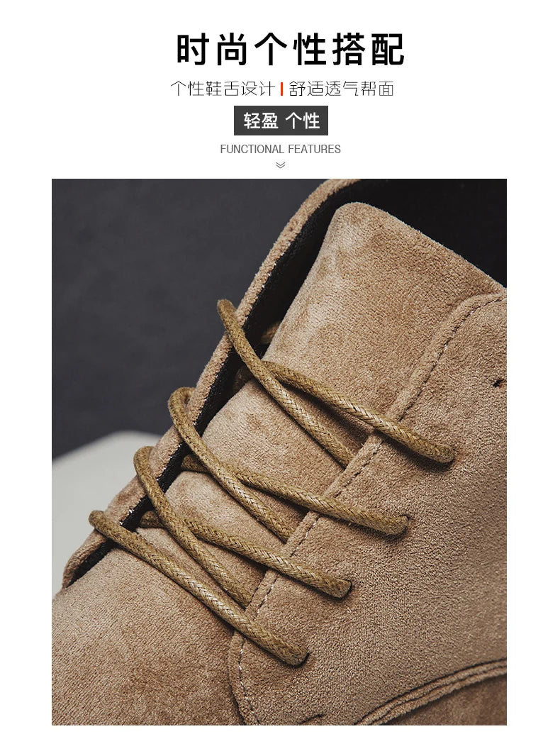 British Style Brown Men's Chelsea Boots Retro Lace Up Suede Boots Men Pointed-toe Leather Casual Ankle Boots Men botas masculino