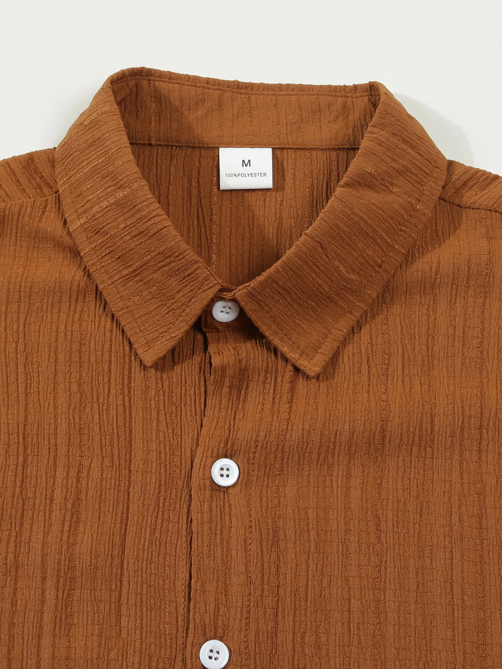 European and American men's shirt set solid color vertical strip lapel short-sleeved casual pants home daily beach set