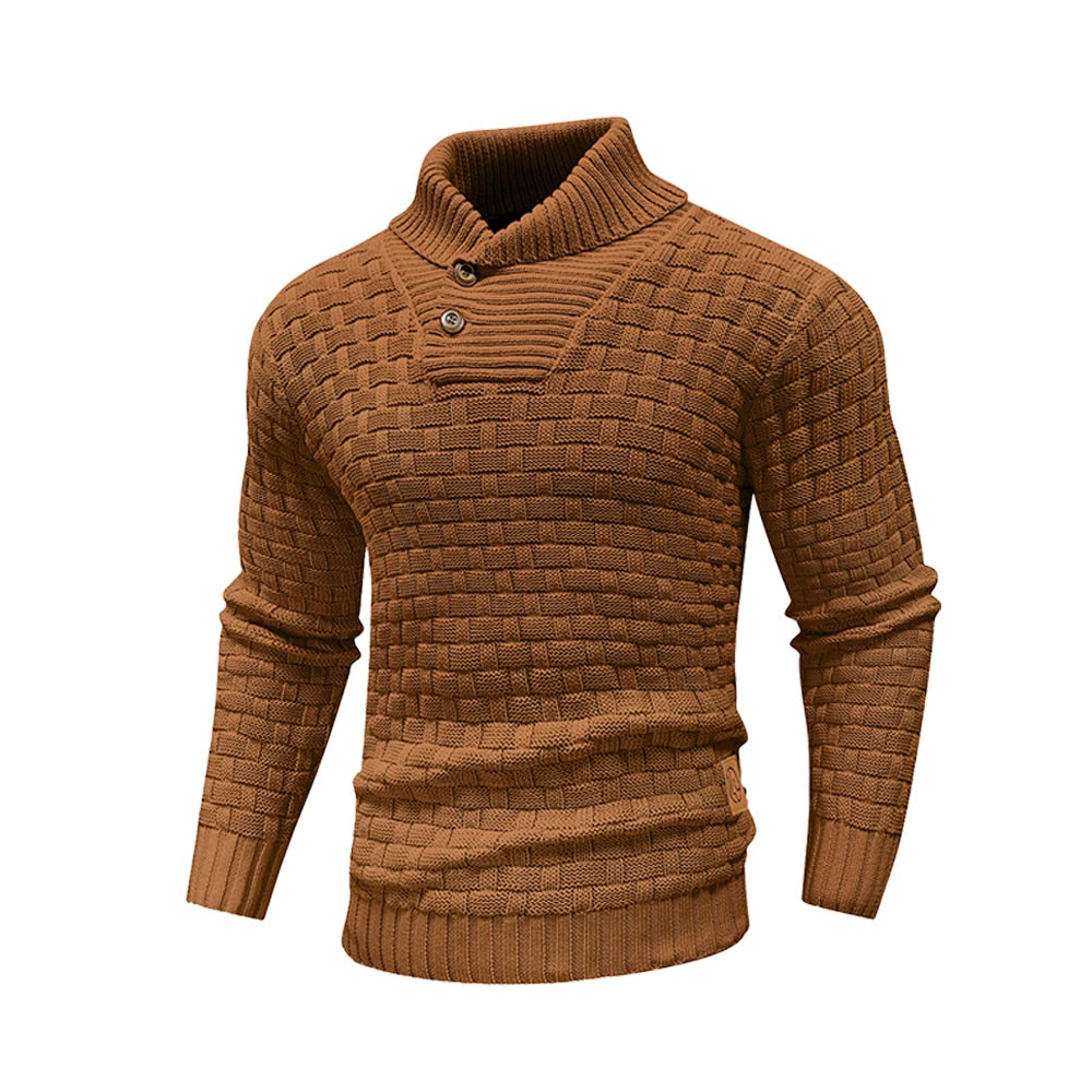 Men’s Sweater Winter Knitted Crew Neck Warm Soft Long Sleeve Pullover Textured Ribbed Edge Comfortable High Quality Top US Size