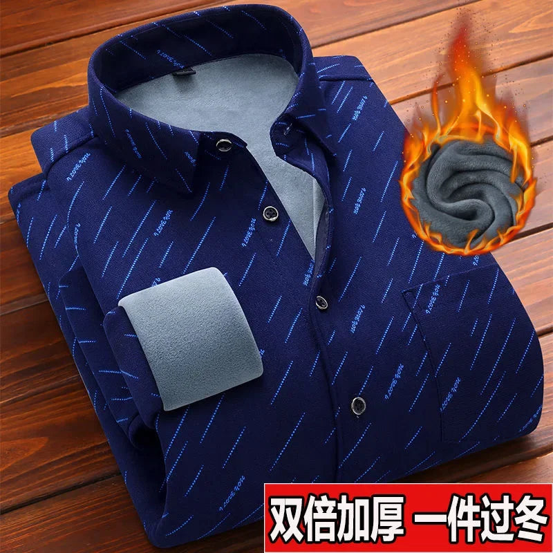 Autumn/winter Fashion Trend American Vintage Thickened Warm Plaid Shirt Men's Loose Large Size High Quality Long Sleeve Shirt