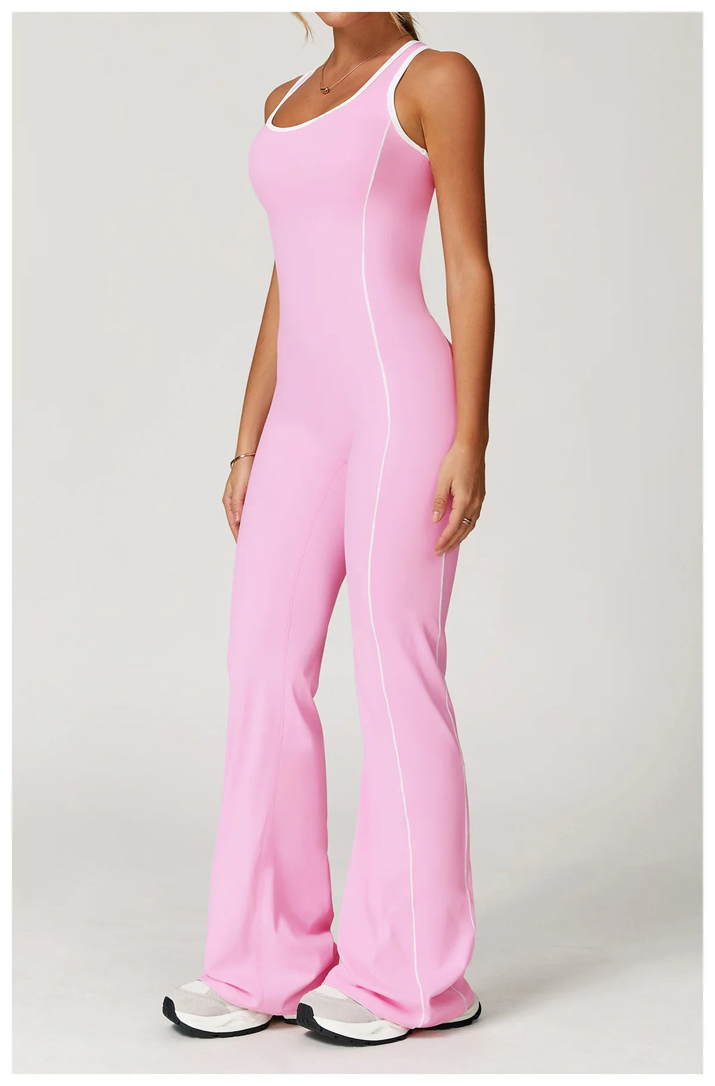 Sexy Backless Bodysuit Women's Set Tracksuits Fitness Sports Jumpsuit Yoga One-piece Suit Flared Pant Fast Dry Workout Clothes