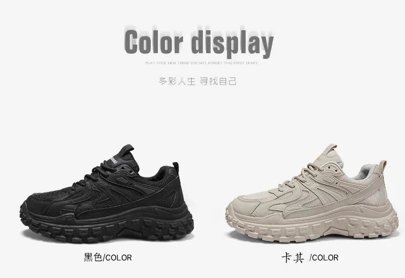 Breathable Casual Men's Sneaker Trendy Dad Comfortable Shoes for Man Sports Durable Thick-soled Sneakers Running Tenis Masculino