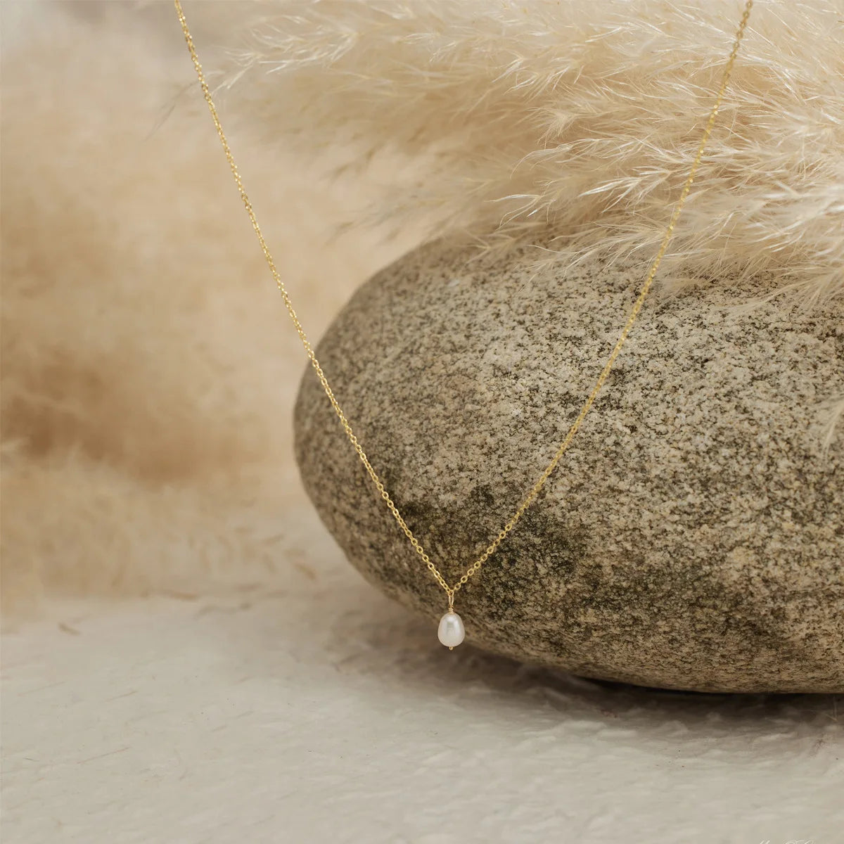 18K Gold Plated Stainless Steel Freshwater Pearl Pendant Necklace Bracelet French Vintage Set INS Style Geometric Shape Women...