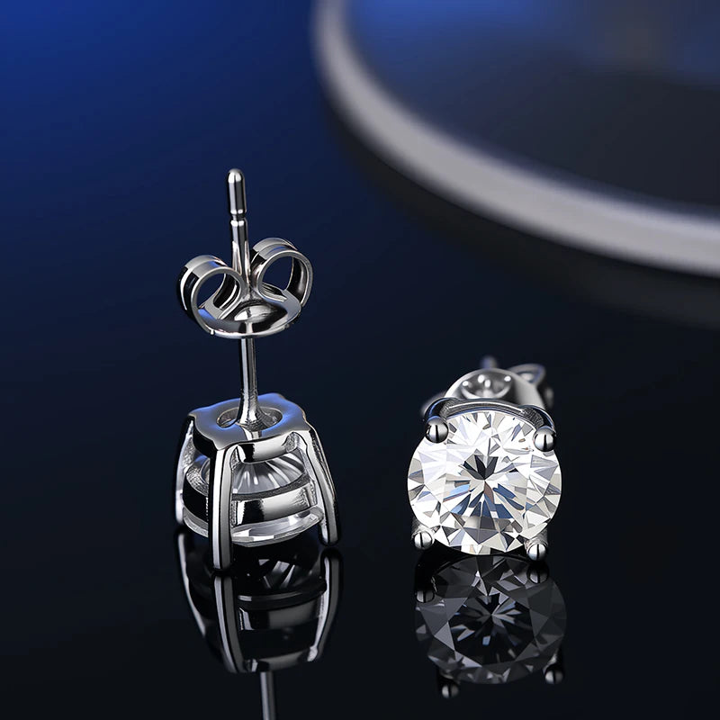100% Earrings Moissanite for Women Pass Diamond Test Pen Ear Studs 925 Sterling Silver Fine Jewelry