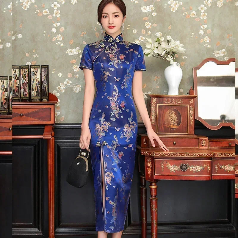 Fashion Clothes Party Vintage Casual Summer Elegant Traditional Chinese Clothing Cheongsams Chinese Dress Qipao Ethnic Style