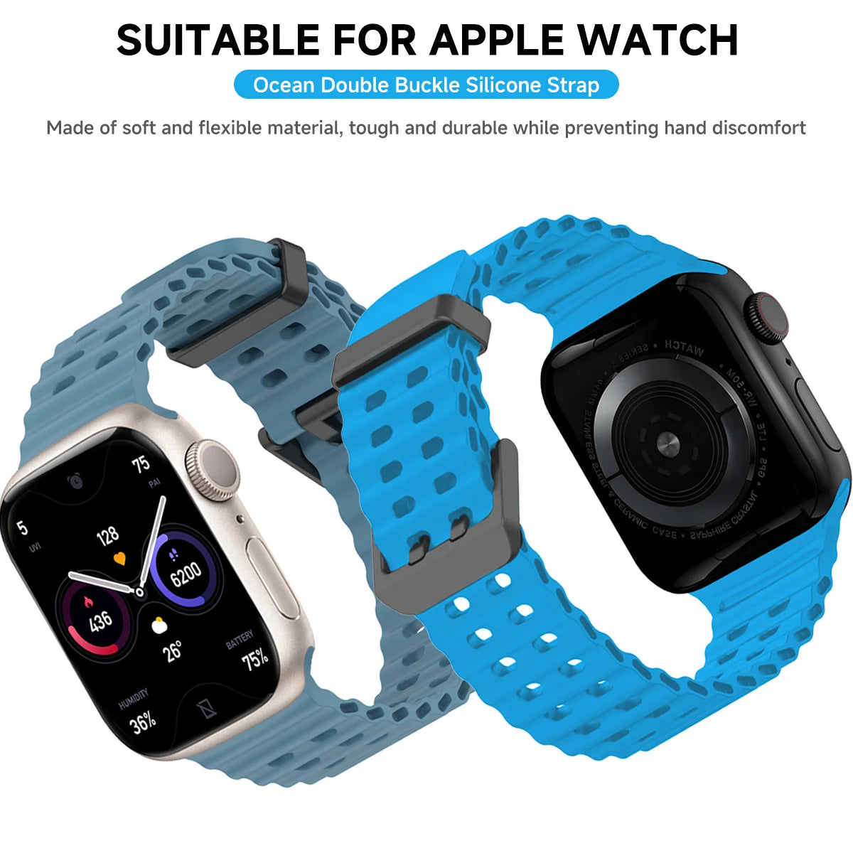 Silicone Strap for Apple Watch Ultra 3 49mm 46 45 44 42 38 41mm 40mm Sport Band for IWatch Series11 10 9 8 7 6 SE 5 4 3 2 Correa