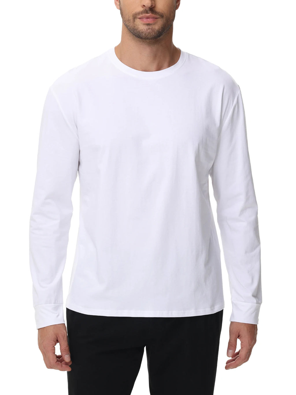 Men's T Shirt Long Sleeve Crewneck Tee Shirts Classic Loose Fit Workout Tops for Men Gym Clothes S-XXL