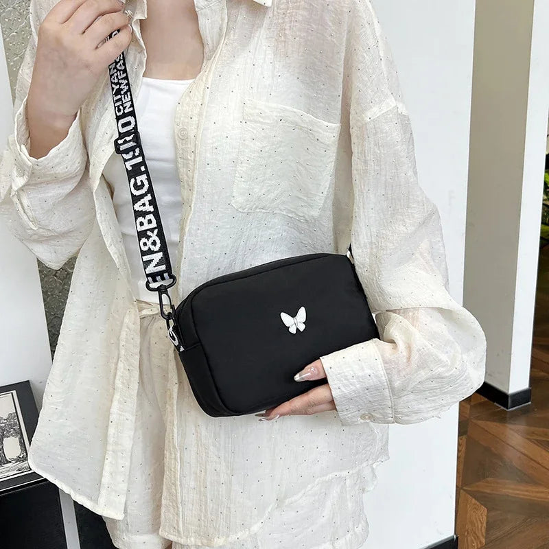 New Fashion Women Crossbody Bags Makeup Bag Women Trend Lingge Embroidery Camera Shoulder Bag Design Nylon Small Messenger Bag