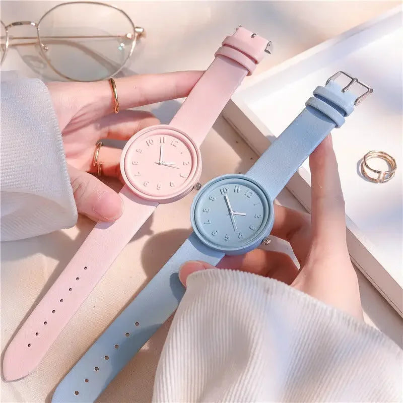 Fashion Simple Women Quartz Watch Ins Student Man and Women Style Round Leisure Vintage Wristbatch Relogio Feminino Reloj Mujer